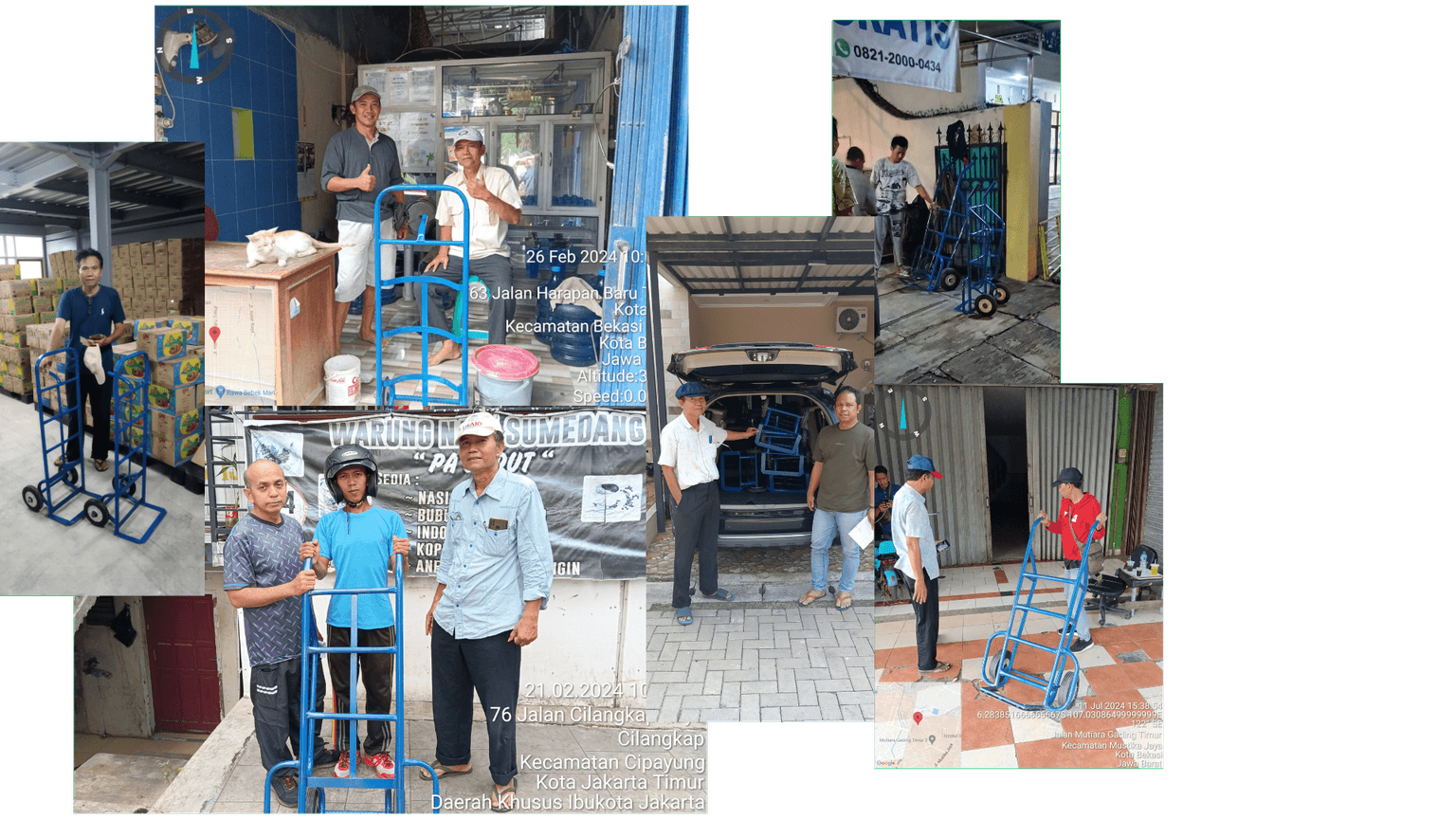 gambar para pengusaha/pemilik home industri menggunakan troli