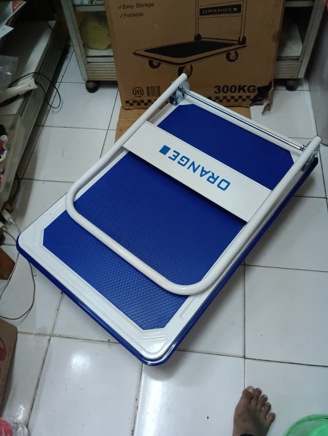 gambar Troli Barang Lipat Orange Roda 4 P92/300kg - Jumbo ke-2