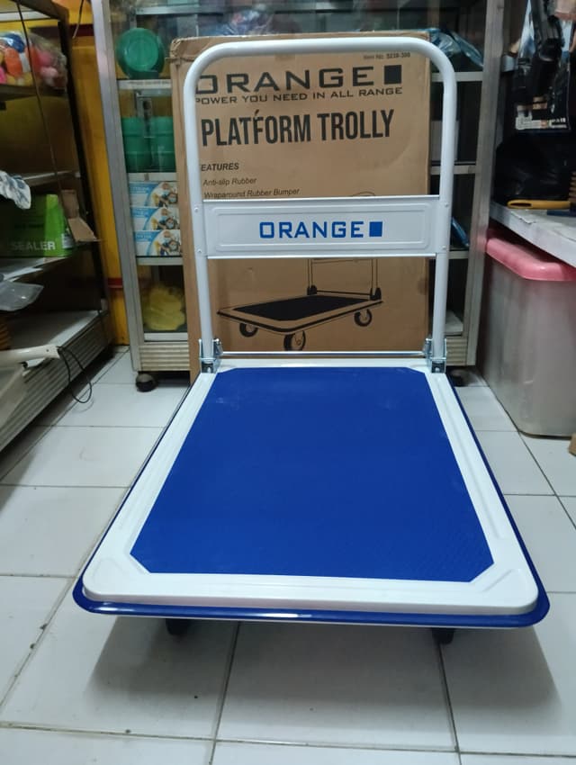 gambar Troli Barang Lipat Orange Roda 4 P92/300kg - Jumbo ke-5
